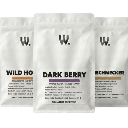 Probierpaket Spezialitäten-Espresso 3x500g