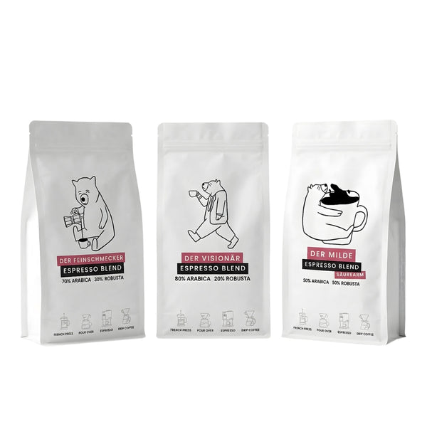 Probierpaket Spezialitäten-Espresso 3x500g